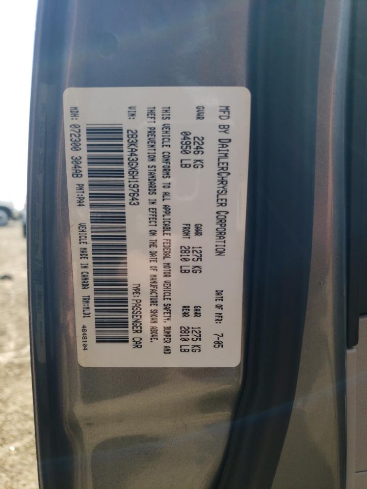 2B3KA43GX6H197643 2006 Dodge Charger Se