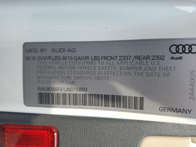 2018 Audi A4 Premium VIN: WAUKMAF41JN015850 Lot: 53350204