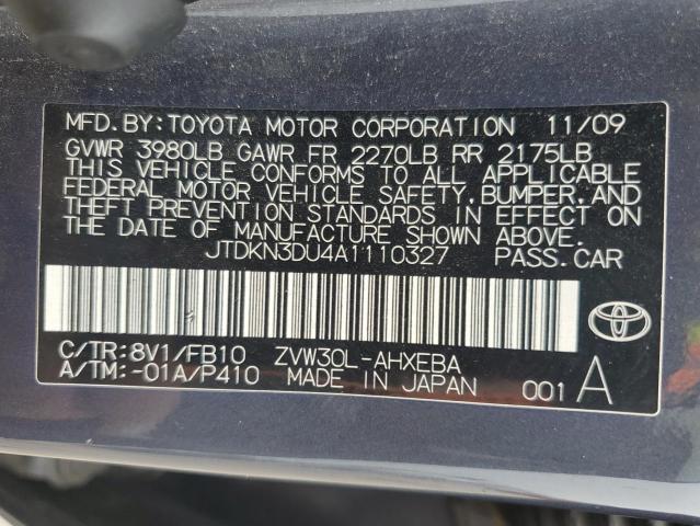 2010 Toyota Prius VIN: JTDKN3DU4A1110327 Lot: 54386974