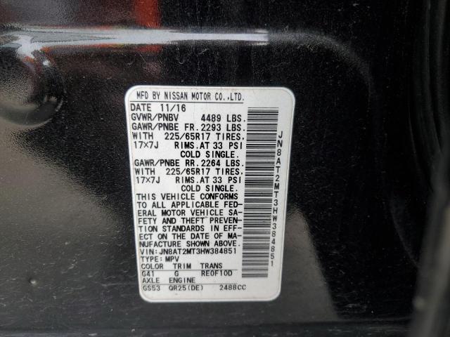 2017 Nissan Rogue S VIN: JN8AT2MT3HW384851 Lot: 53687424