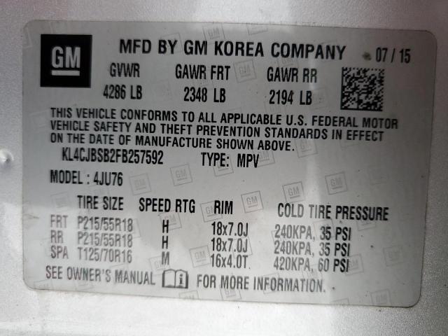 2015 BUICK ENCORE CON - KL4CJBSB2FB257592