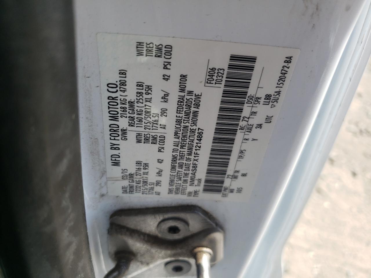 NM0AS8FX1F1214867 2015 Ford Transit Connect Xlt