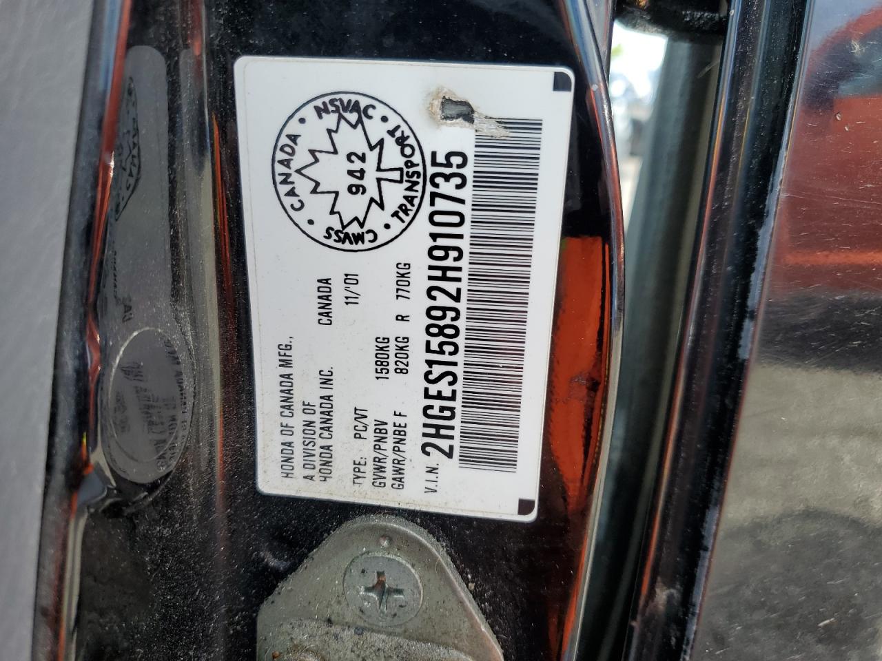 2HGES15892H910735 2002 Honda Civic Lx 2HGES15892H910735 2002 Honda Civic Lx