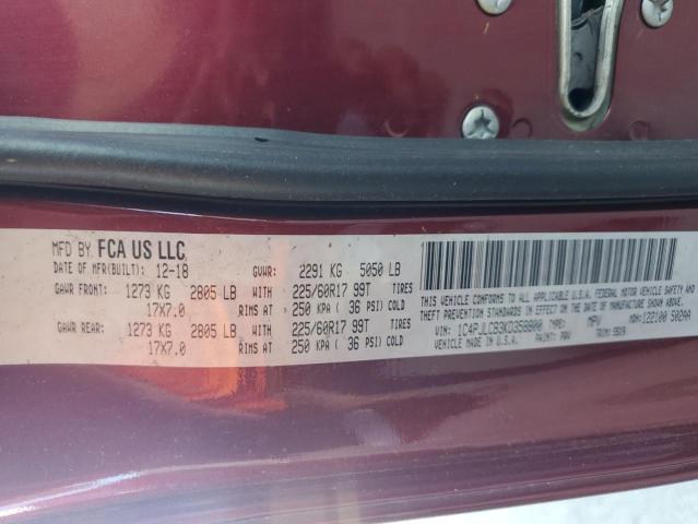 2019 Jeep Cherokee Latitude VIN: 1C4PJLCB3KD358800 Lot: 55156354