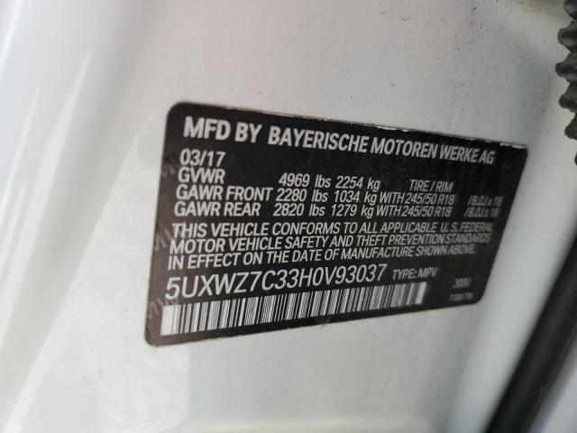 VIN 5UXWZ7C33H0V93037 2017 BMW X3, Sdrive28I no.13