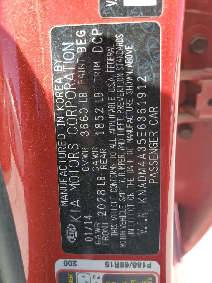 KNADM4A35E6361912 2014 Kia Rio Lx