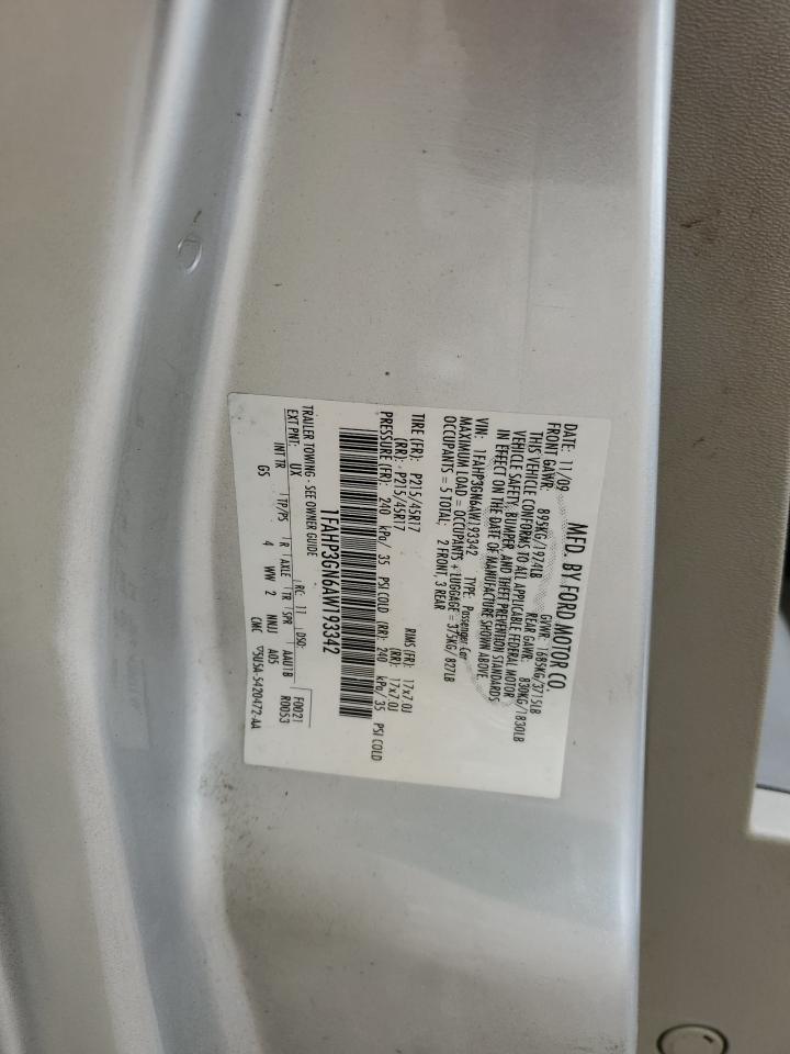 1FAHP3GN6AW193342 2010 Ford Focus Ses