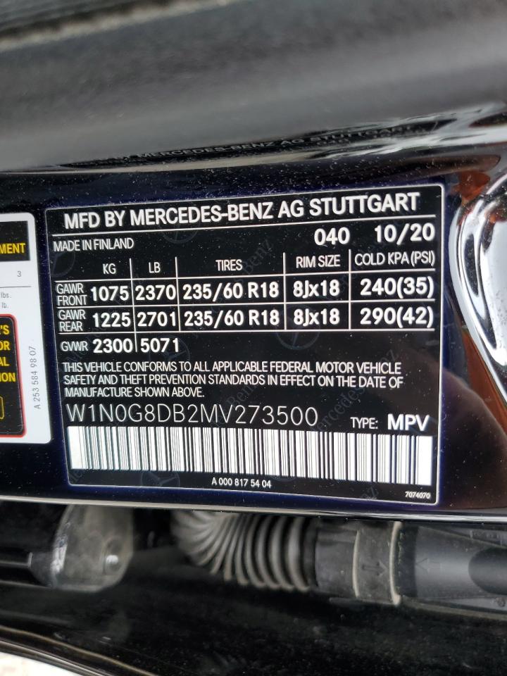 W1N0G8DB2MV273500 2021 Mercedes-Benz Glc 300