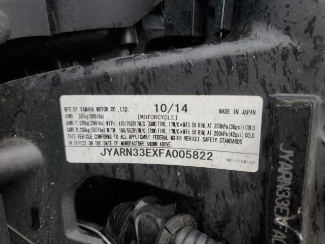 2015 YAMAHA FZ09 JYARN33EXFA005822