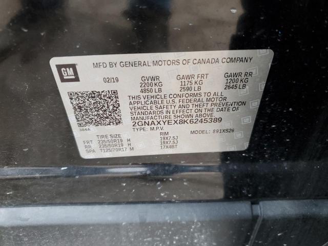 2019 Chevrolet Equinox Premier VIN: 2GNAXYEX8K6245389 Lot: 54881924