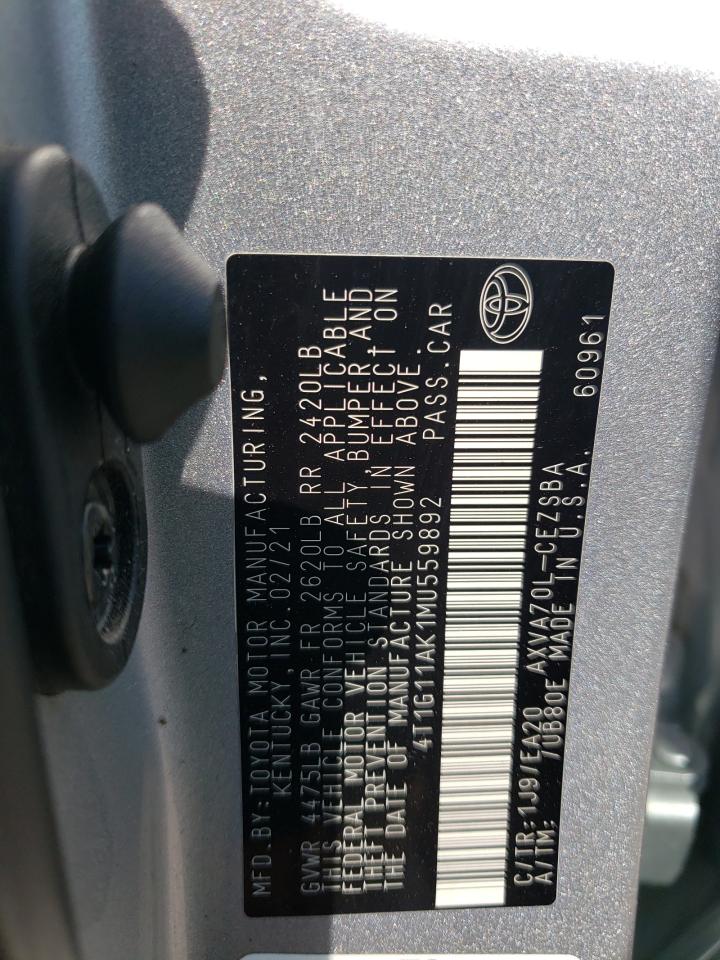 4T1G11AK1MU559892 2021 Toyota Camry Se