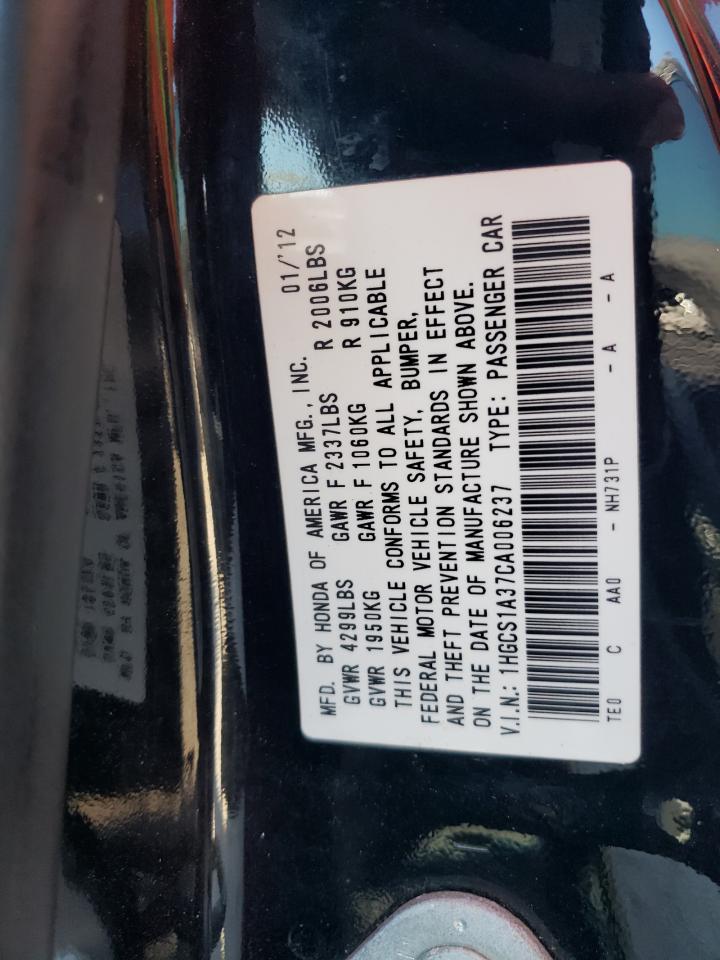 1HGCS1A37CA006237 2012 Honda Accord Lx