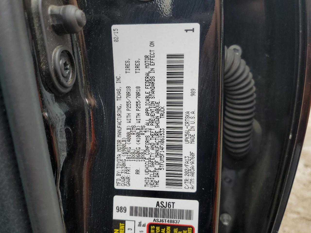 5TFUM5F14FX061533 2015 Toyota Tundra Double Cab Sr/Sr5