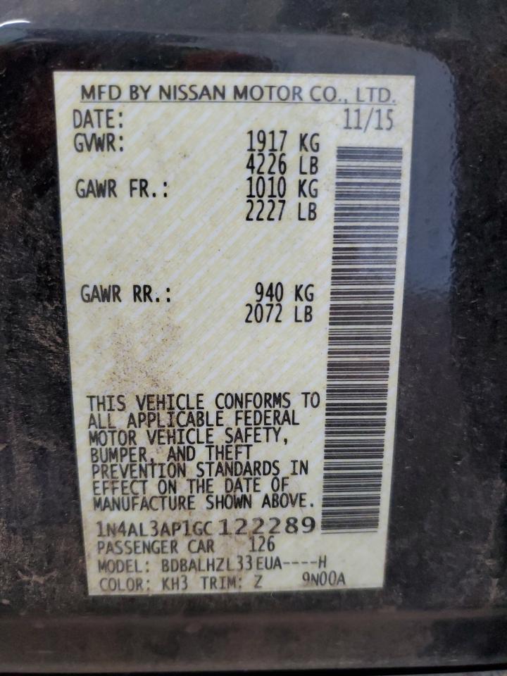 1N4AL3AP1GC122289 NISSAN ALTIMA 2016