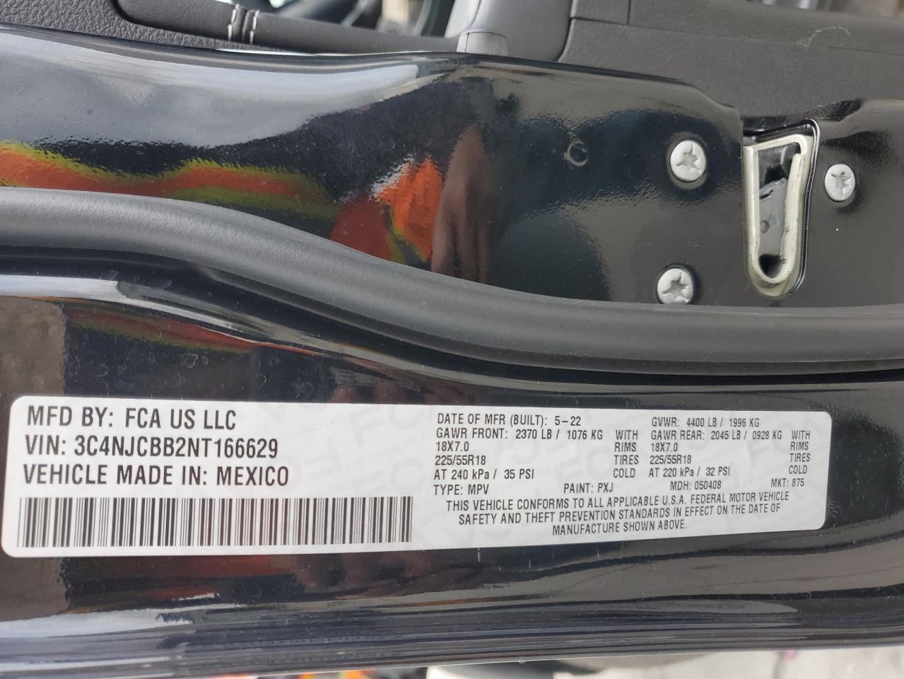 3C4NJCBB2NT166629 2022 Jeep Compass Latitude