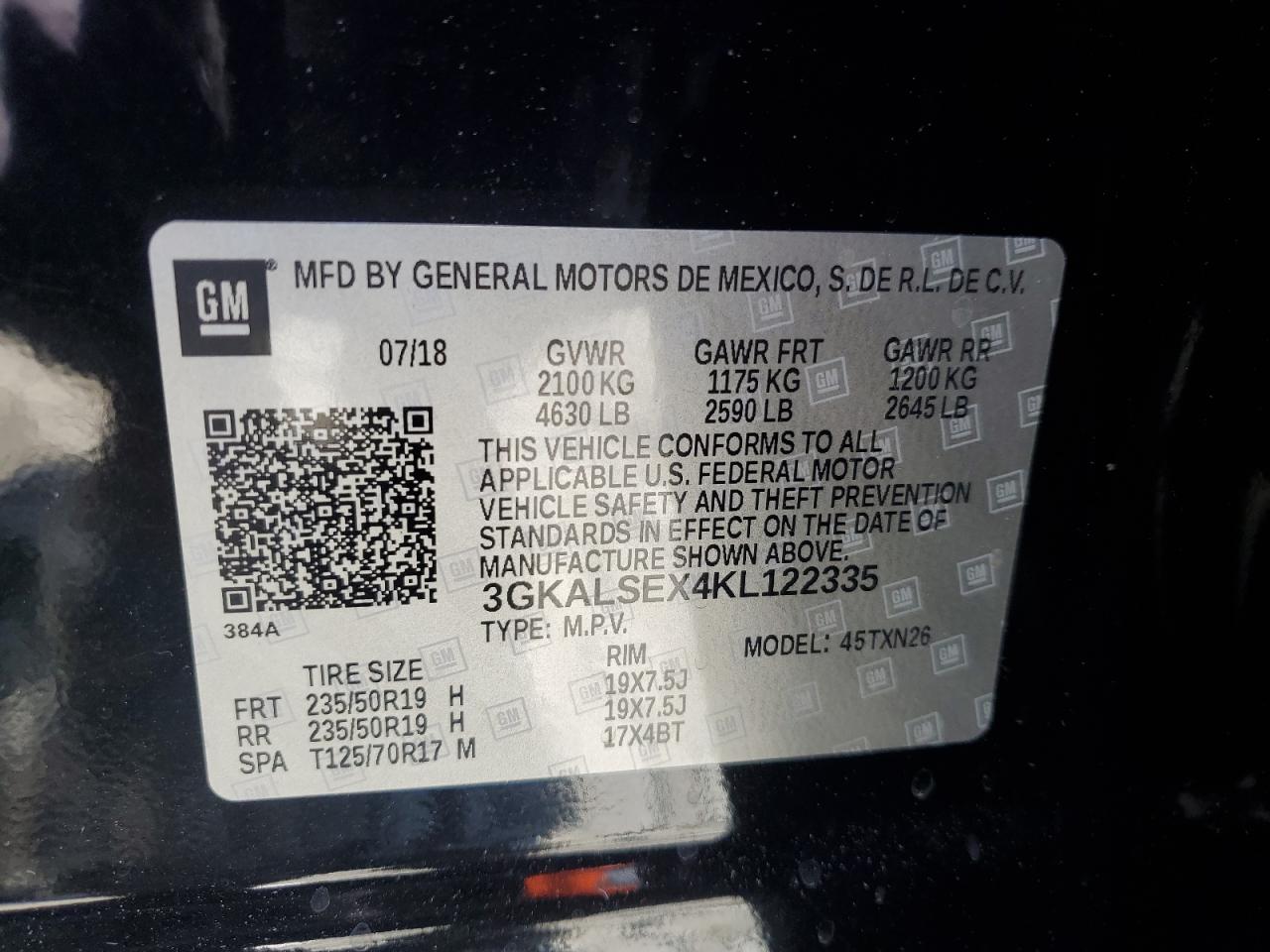 3GKALSEX4KL122335 2019 GMC Terrain Denali