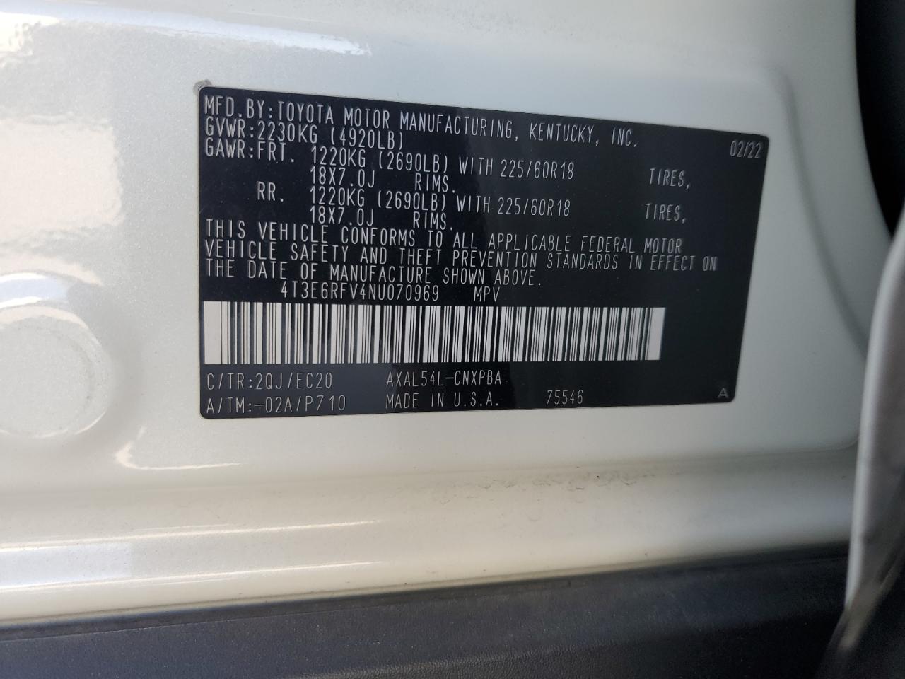 4T3E6RFV4NU070969 2022 Toyota Rav4 Xse