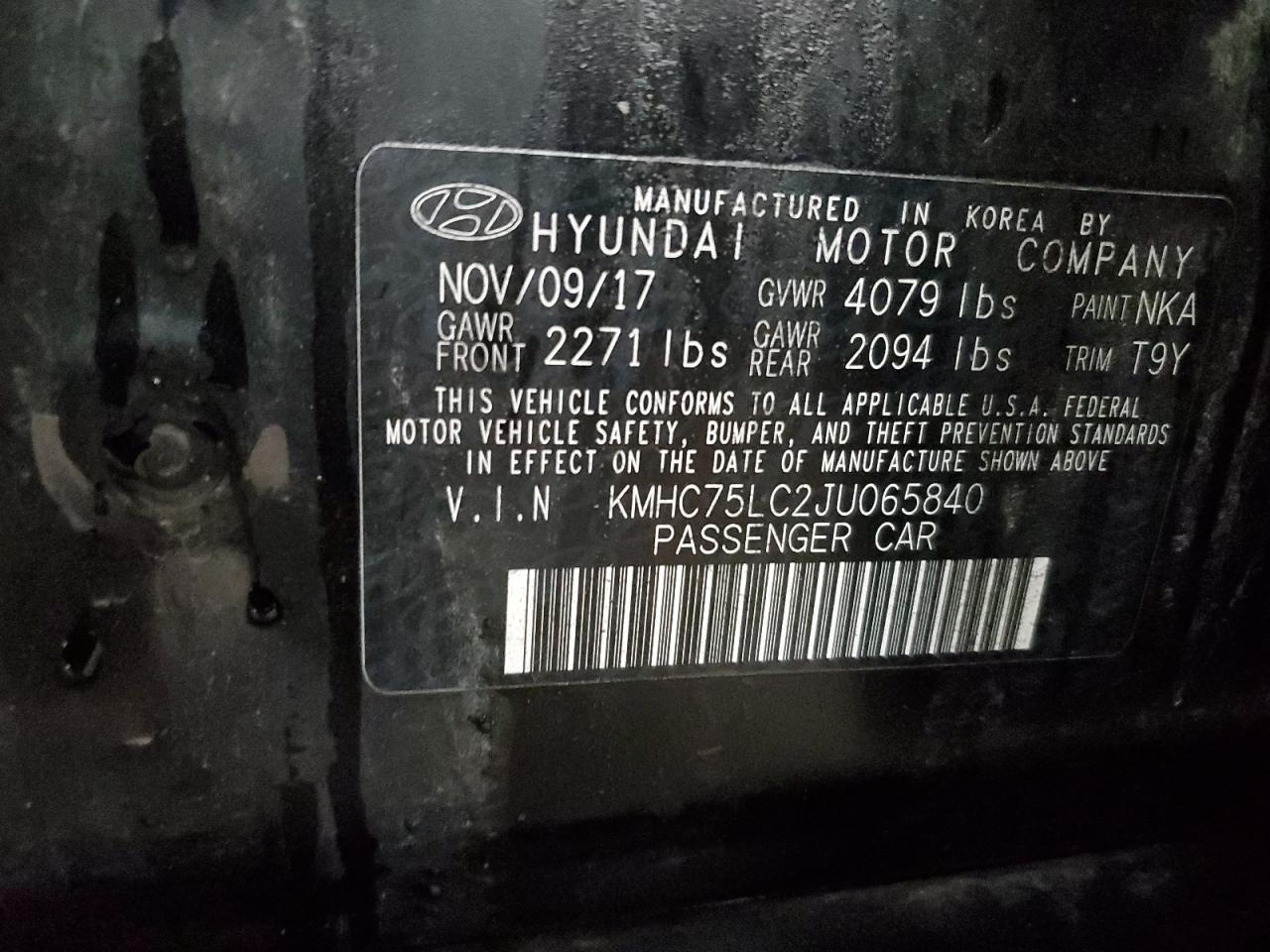 KMHC75LC2JU065840 2018 Hyundai Ioniq Sel