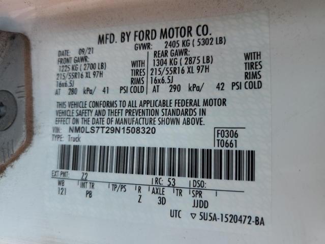 2022 Ford Transit Connect Xlt VIN: NM0LS7T29N1508320 Lot: 55543894