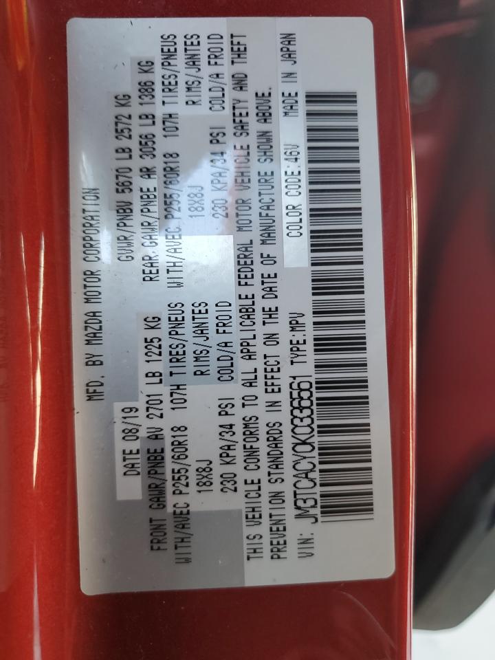 JM3TCACY0K0336561 2019 Mazda Cx-9 Touring