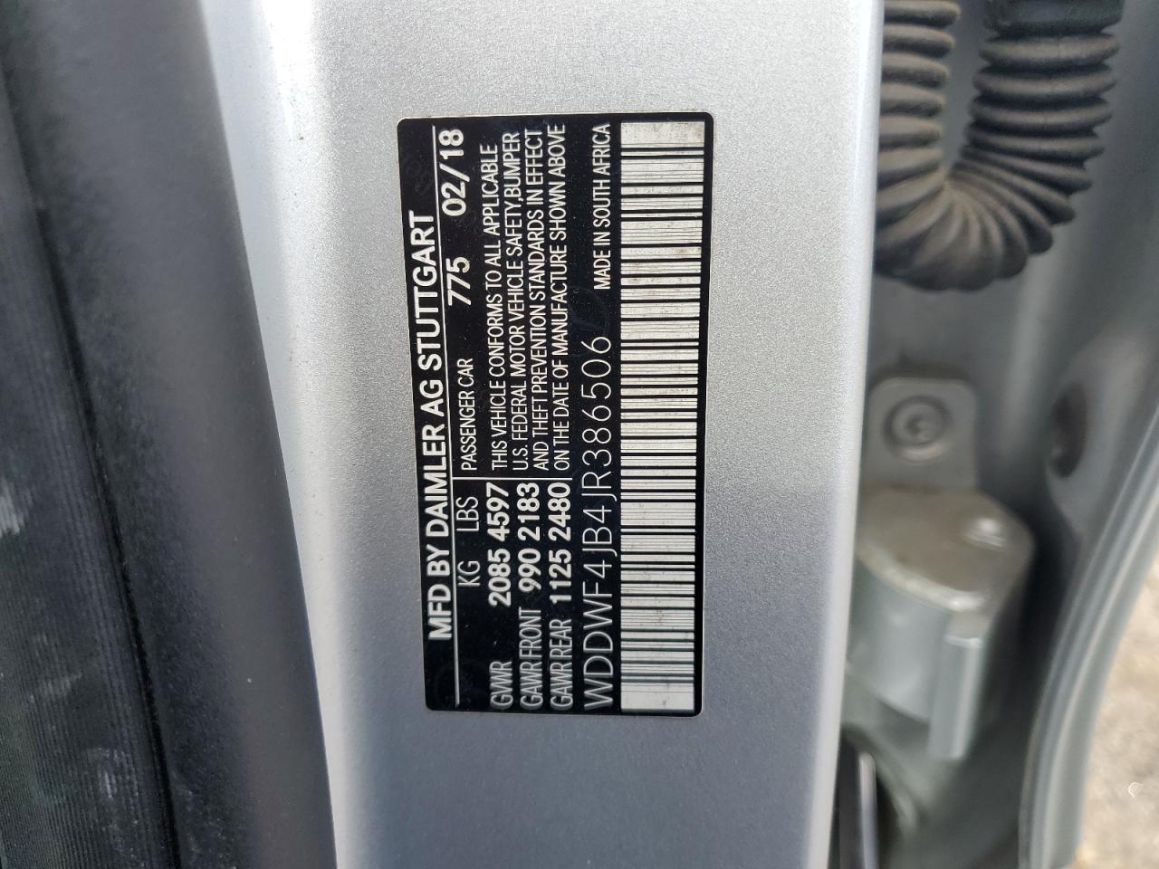 WDDWF4JB4JR386506 2018 Mercedes-Benz C 300