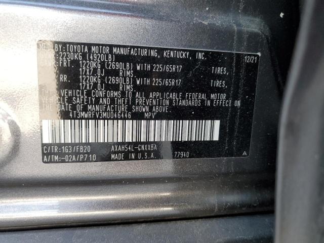 2021 Toyota Rav4 Le VIN: 4T3MWRFV3MU046446 Lot: 54933724