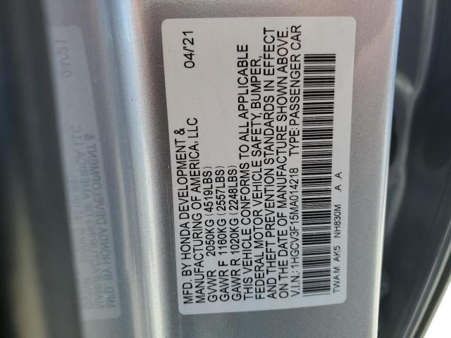 2021 Honda Accord Hybrid VIN: 1HGCV3F15MA014218 Lot: 56464934