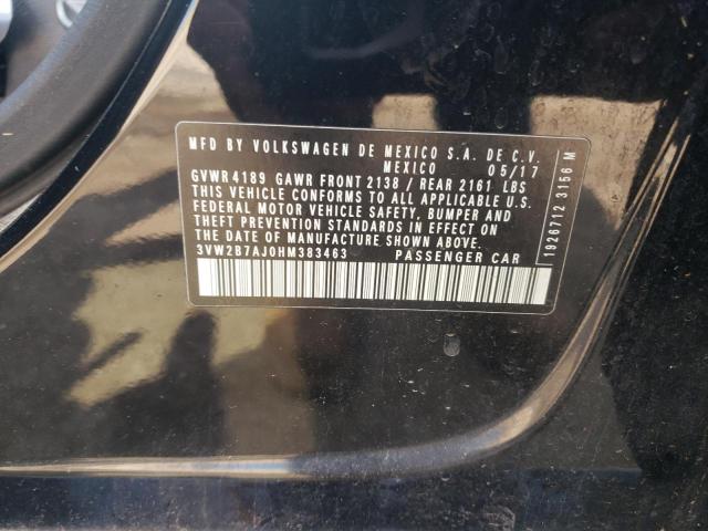 2017 Volkswagen Jetta S VIN: 3VW2B7AJ0HM383463 Lot: 55798014