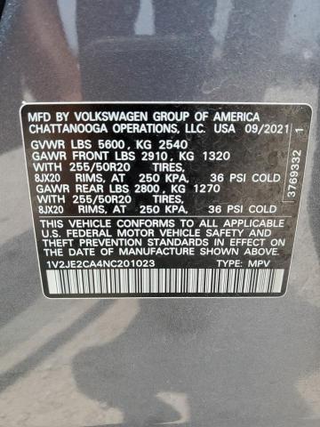 2022 Volkswagen Atlas Cross Sport Se VIN: 1V2JE2CA4NC201023 Lot: 56168044