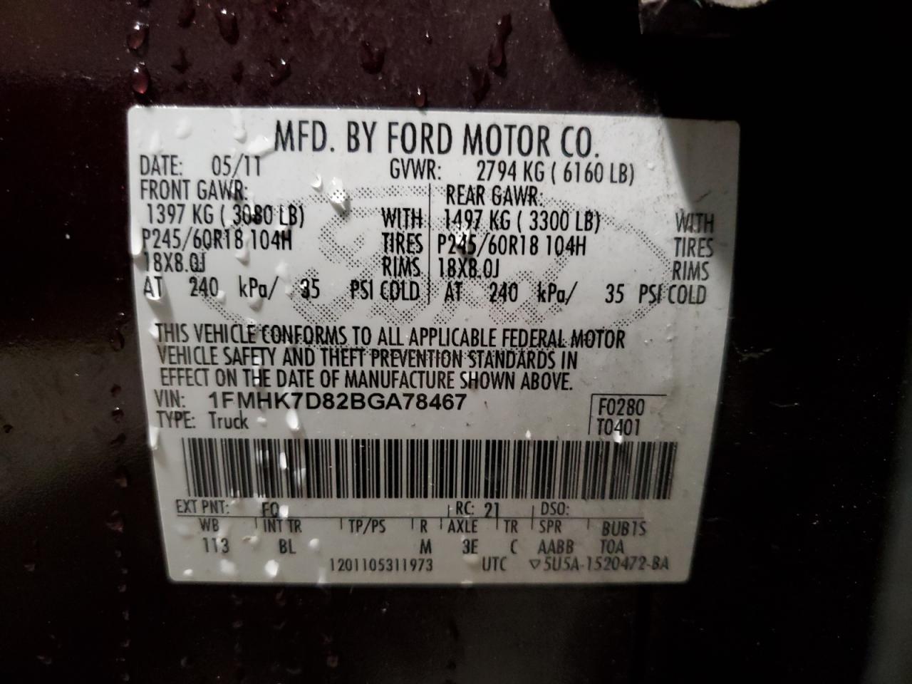 1FMHK7D82BGA78467 2011 Ford Explorer Xlt