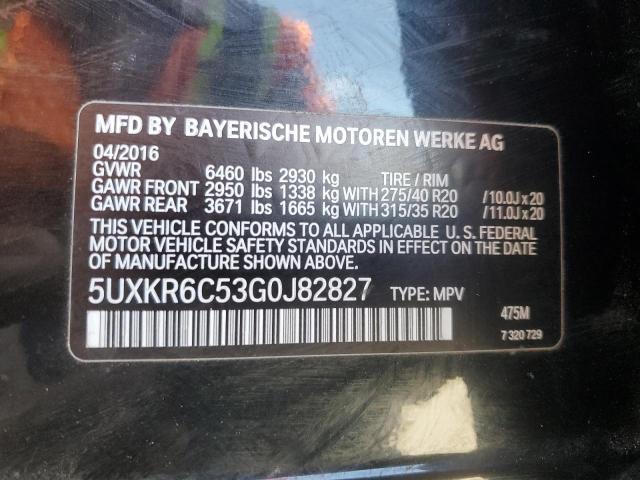 VIN 5UXKR6C53G0J82827 2016 BMW X5, Xdrive50I no.14