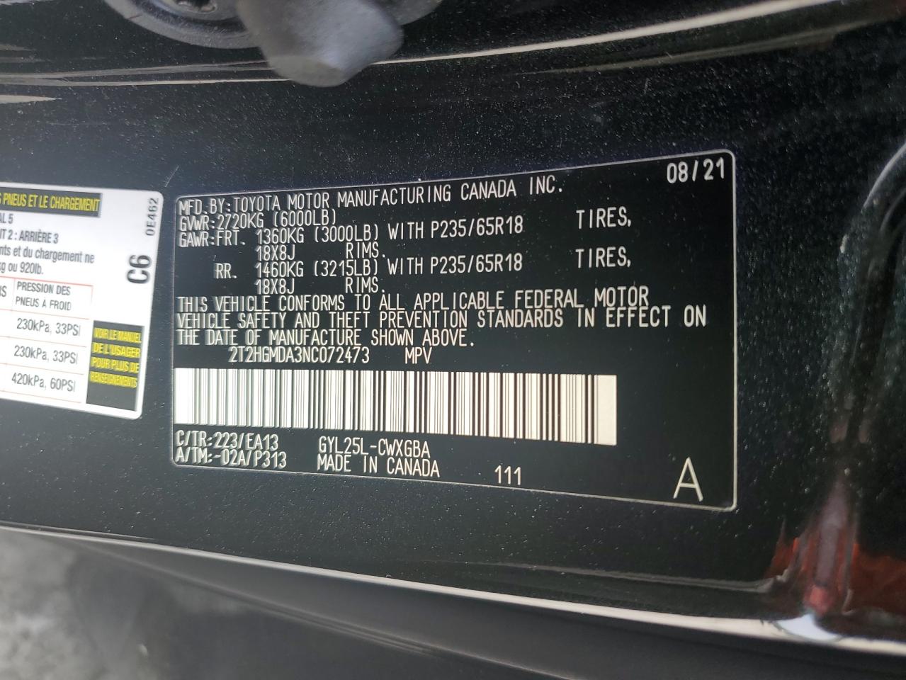 2T2HGMDA3NC072473 2022 Lexus Rx 450H