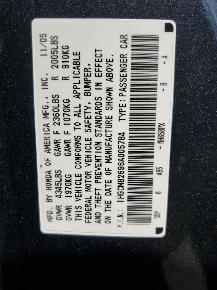 1HGCM82696A005784 2006 Honda Accord Ex