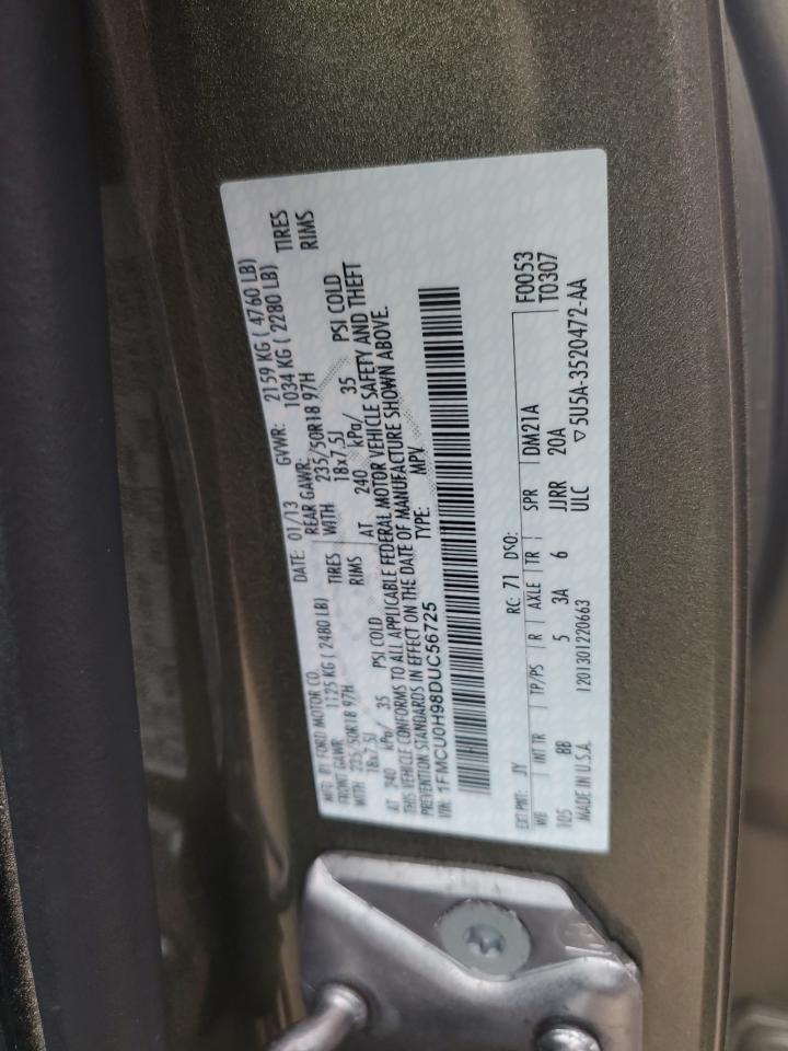 1FMCU0H98DUC56725 2013 Ford Escape Sel