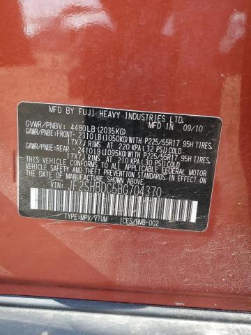 2011 Subaru Forester 2.5X Premium VIN: JF2SHBDC5BG704370 Lot: 54376254