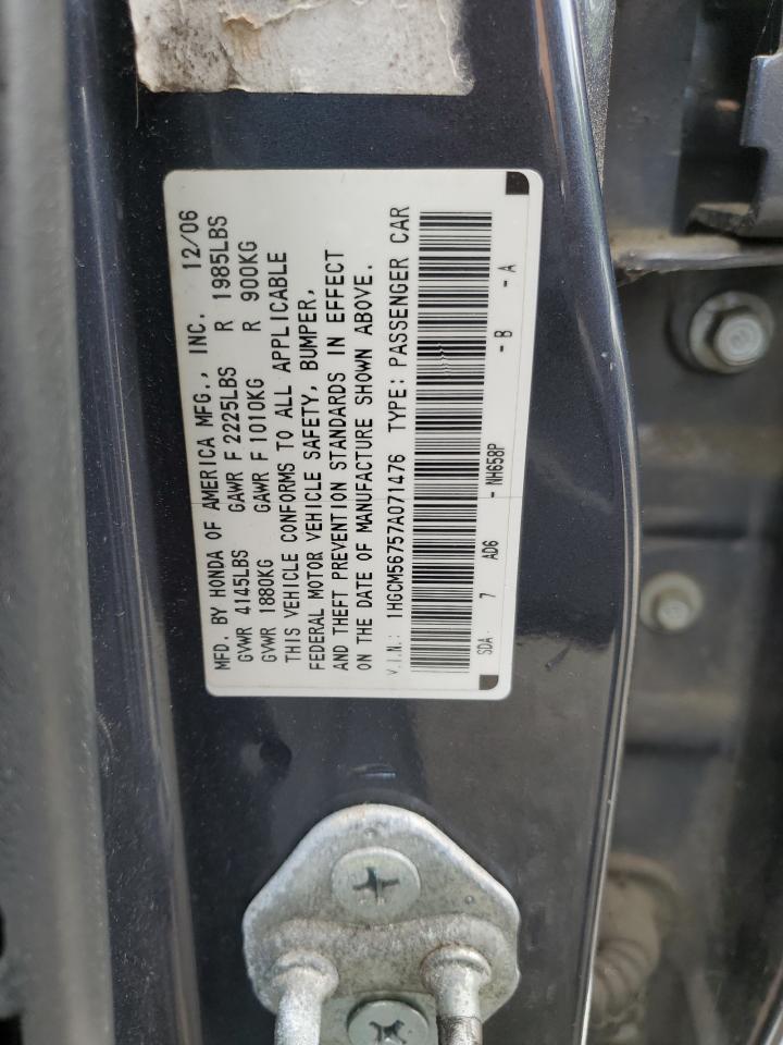 1HGCM56757A071476 2007 Honda Accord Ex