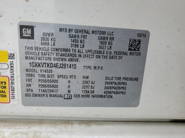 2014 GMC Acadia Denali VIN: 1GKKVTKD4EJ281415 Lot: 57207814