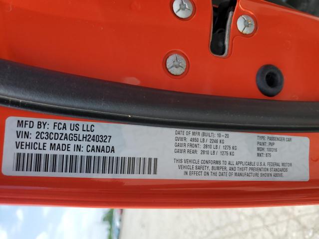 2020 Dodge Challenger Sxt VIN: 2C3CDZAG5LH240327 Lot: 56380824