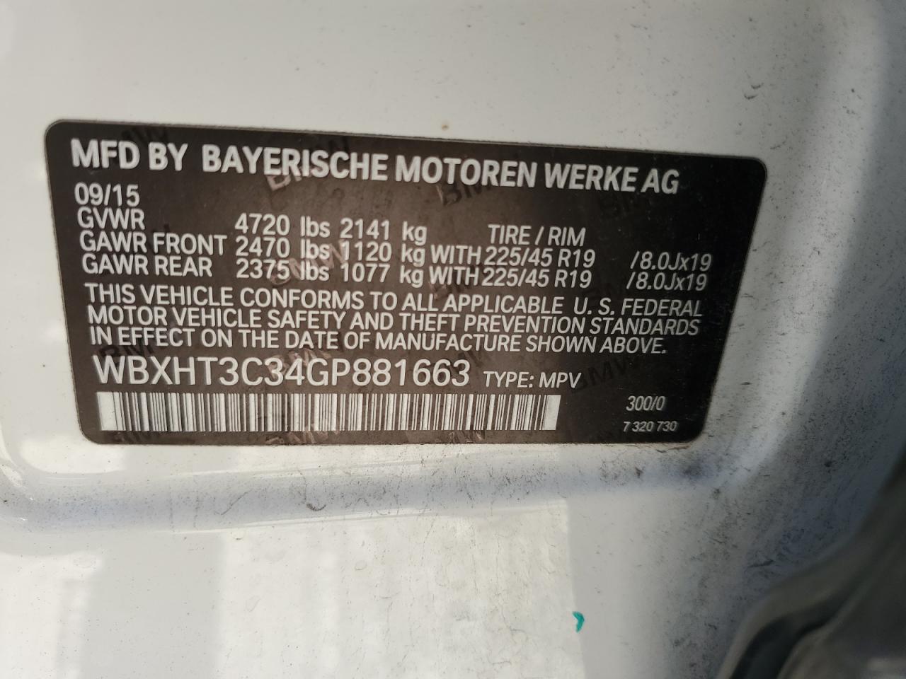 WBXHT3C34GP881663 2016 BMW X1 xDrive28I