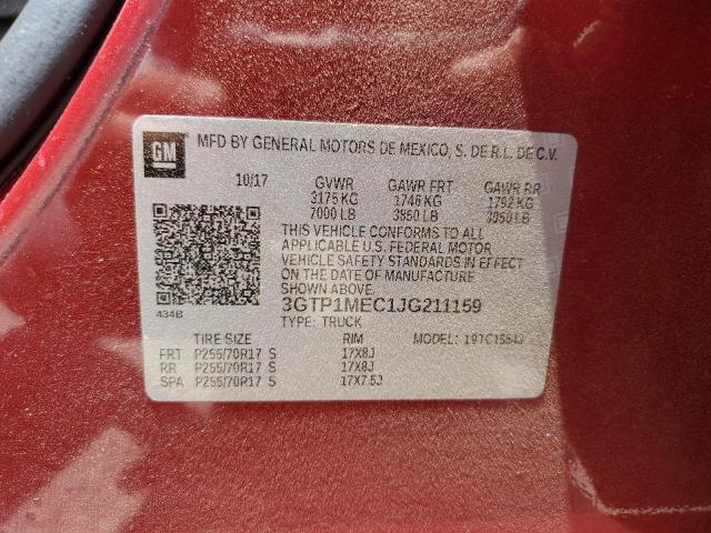 2018 GMC Sierra C1500 Sle VIN: 3GTP1MEC1JG211159 Lot: 55478864