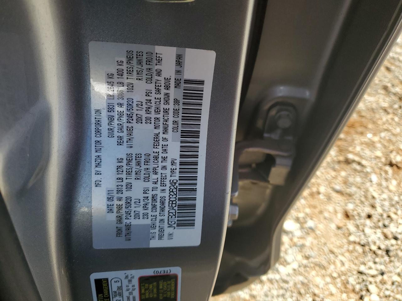 JM3TB2DA5B0326246 2011 Mazda Cx-9