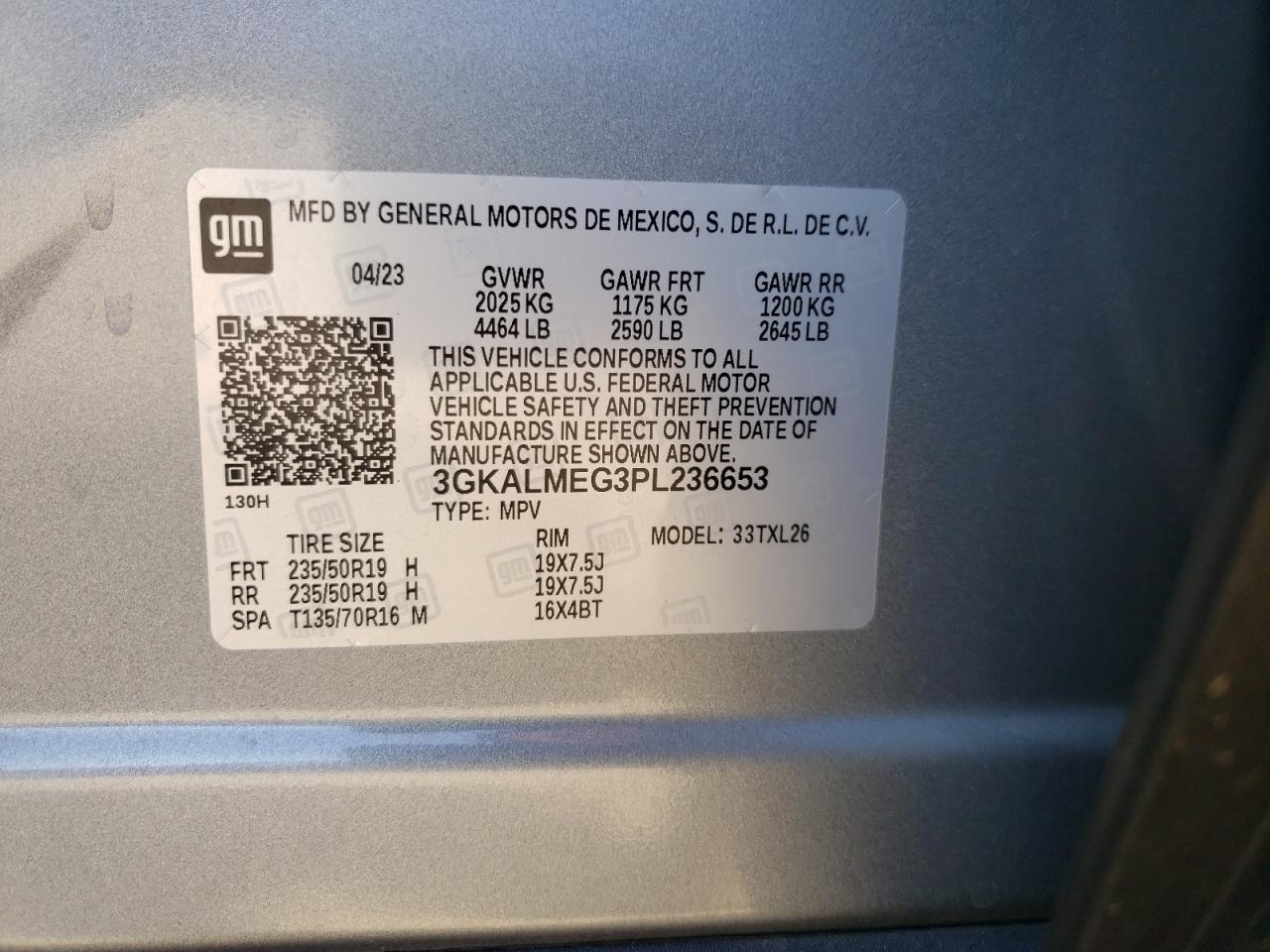 2023 GMC Terrain Sle vin: 3GKALMEG3PL236653