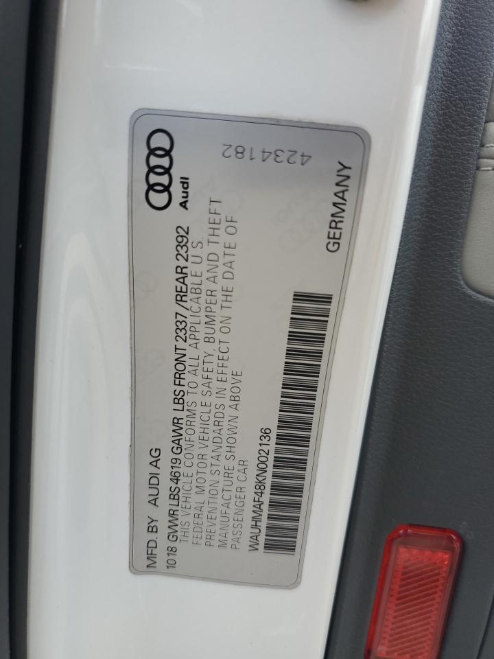 WAUHMAF48KN002136 2019 Audi A4 Premium Plus