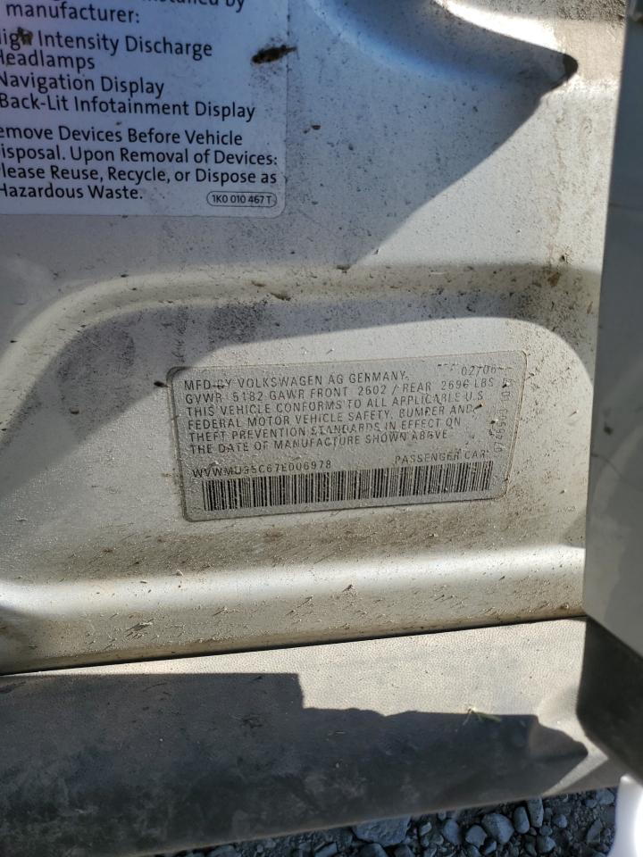 WVWMU93C67E006978 2007 Volkswagen Passat 3.6L 4Motion Wagon