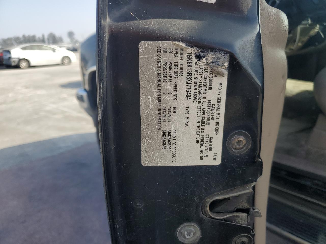 1GKEK13R8XJ776434 1999 GMC Yukon