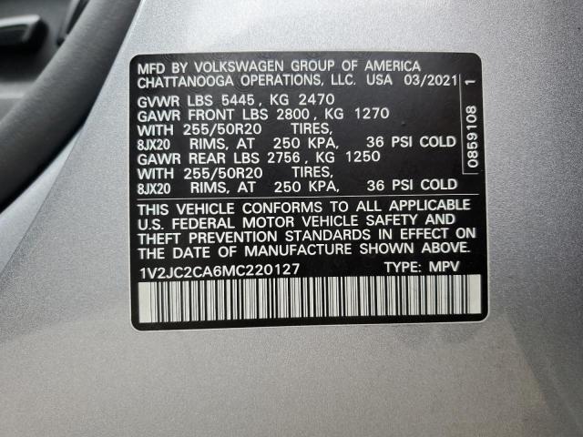 2021 Volkswagen Atlas Cross Sport Se VIN: 1V2JC2CA6MC220127 Lot: 56915714