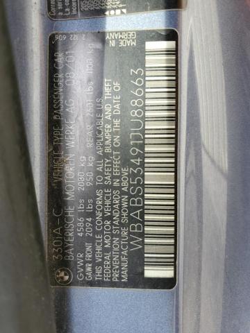 2001 BMW 330 Ci VIN: WBABS53491JU88663 Lot: 53349264