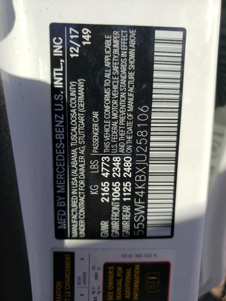 55SWF4KBXJU258106 2018 Mercedes-Benz C 300 4Matic