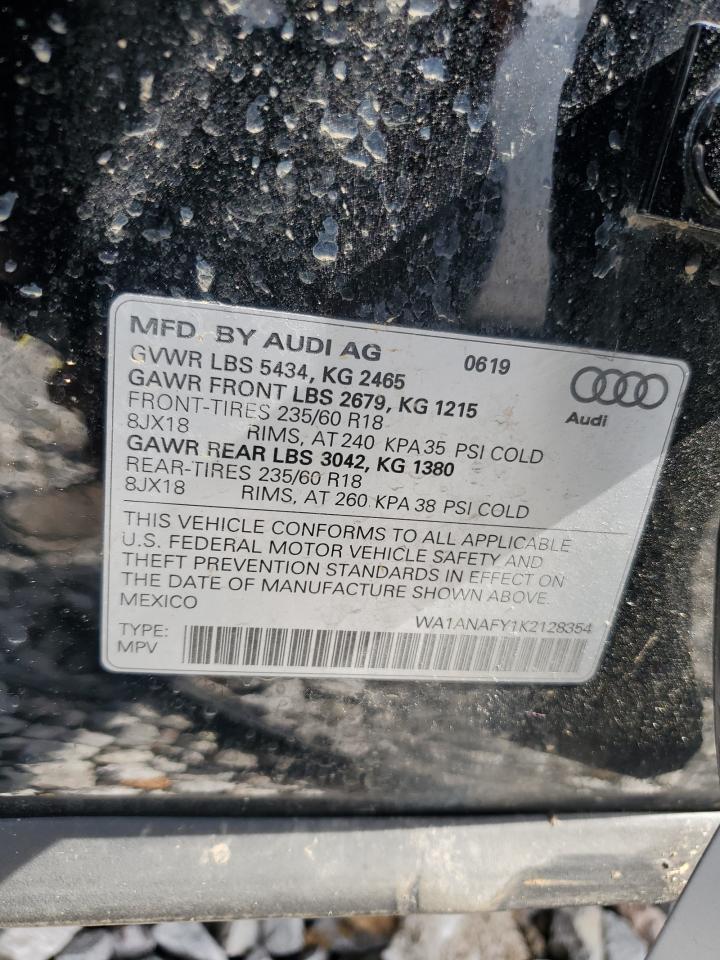 WA1ANAFY1K2128354 2019 Audi Q5 Premium