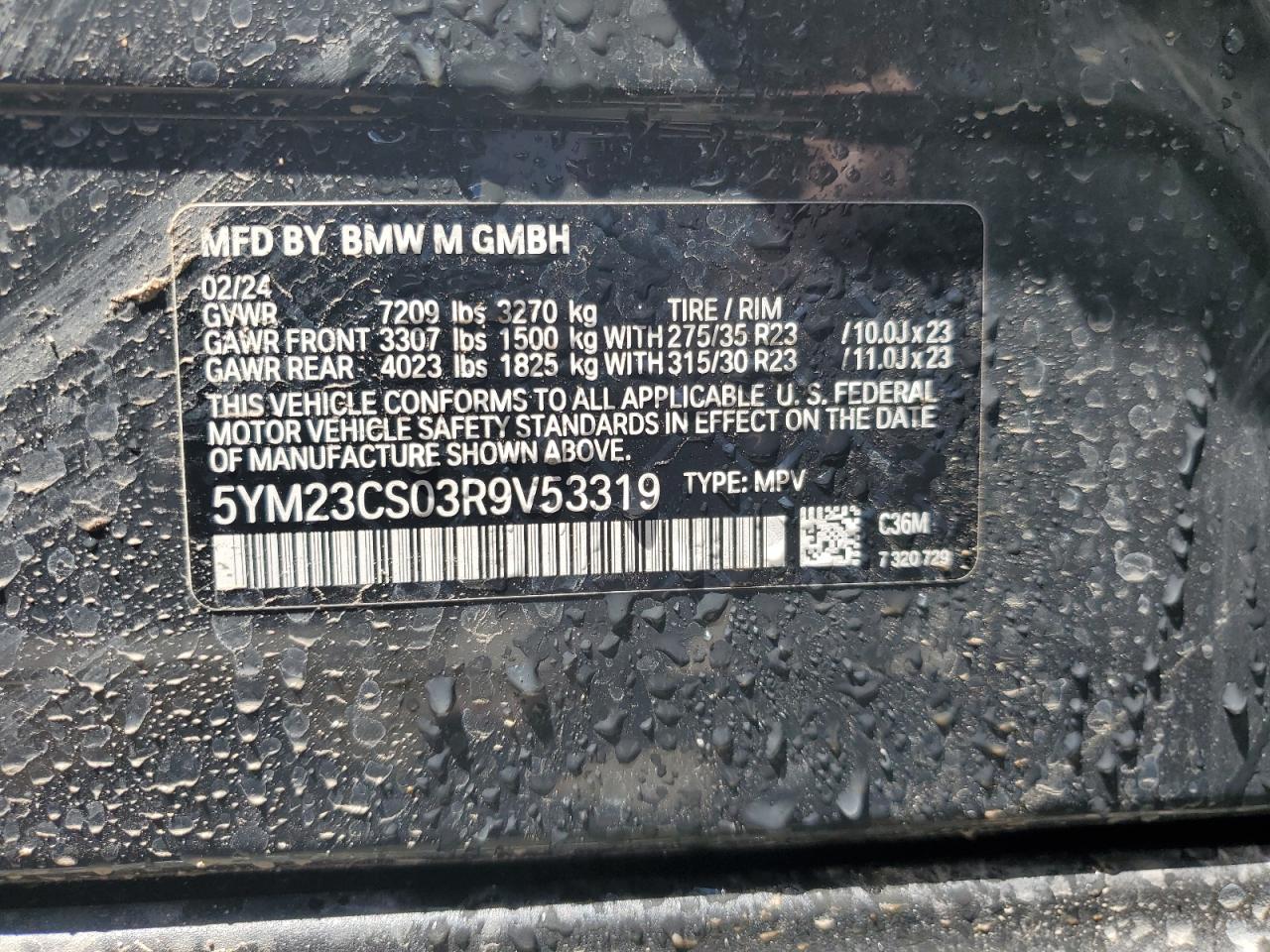 5YM23CS03R9V53319 2024 BMW Xm